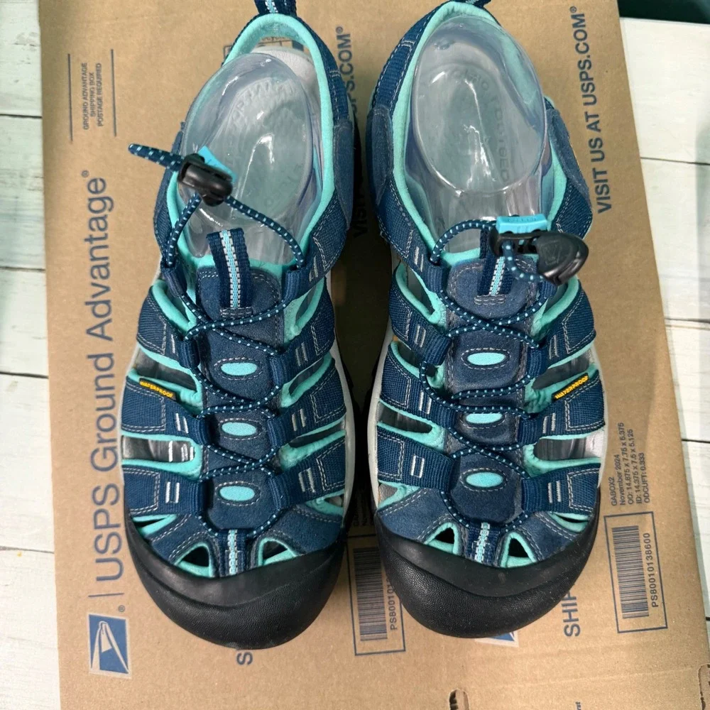 Keen Newport H2 Sandals Womens 11 Blue Teal Waterproof Hiking Sport Closed Toe
